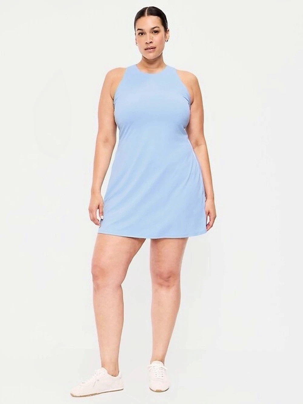 Old Navy StudioSmooth Athletic Dress Mini Dress Light Blue Size - XL
